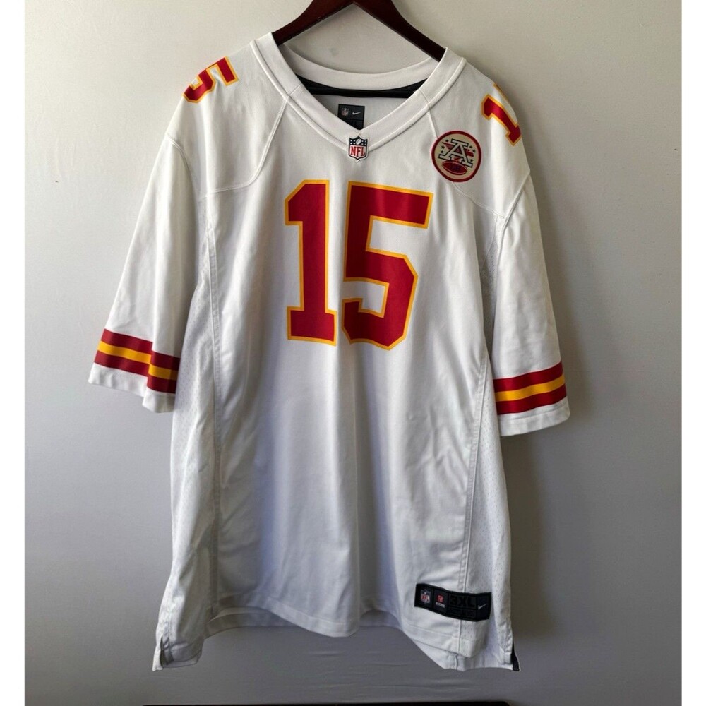 Patrick Mahomes KC Chiefs Nike Jersey Mens 3XL White #15 Lamar Hunt Patch On FLD
